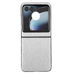 For Motorola Razr 50 Mink Plush PC Phone Case(White)