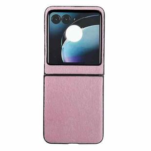 For Motorola Razr 50 Mink Plush PC Phone Case(Pink)