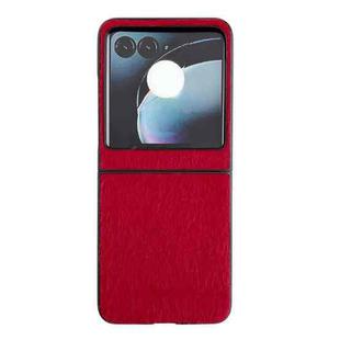 For Motorola Razr 50 Mink Plush PC Phone Case(Red)