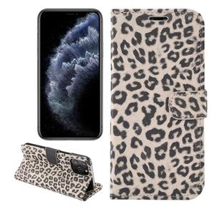 For iPhone 12 Pro Max Leopard Print Pattern Horizontal Flip Leather Case with Card Slot and Holder(Gray)