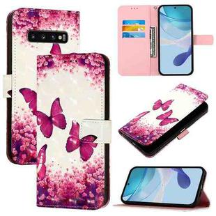 For Samsung Galaxy S10 3D Painting Horizontal Flip Leather Phone Case(Rose Butterfly)