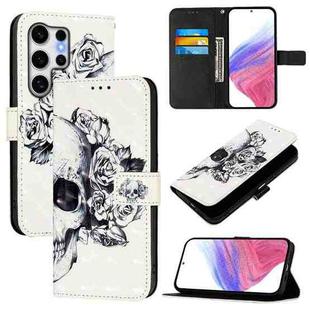 For Samsung Galaxy S25 Ultra 5G 3D Painting Horizontal Flip Leather Phone Case(Skull)