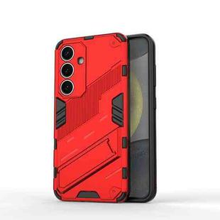For Samsung Galaxy S25 5G Punk Armor 2 in 1 PC + TPU Shockproof Phone Case with Invisible Holder(Red)