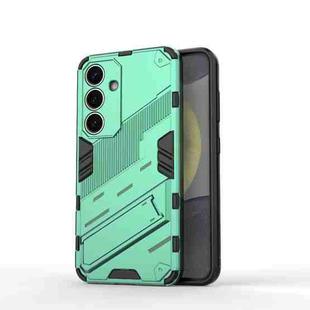 For Samsung Galaxy S25 5G Punk Armor 2 in 1 PC + TPU Shockproof Phone Case with Invisible Holder(Green)