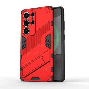 For Samsung Galaxy S25 Ultra 5G Punk Armor 2 in 1 PC + TPU Shockproof Phone Case with Invisible Holder(Red)