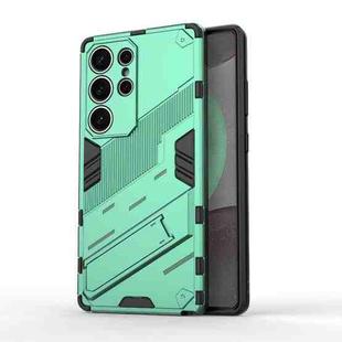 For Samsung Galaxy S25 Ultra 5G Punk Armor 2 in 1 PC + TPU Shockproof Phone Case with Invisible Holder(Green)