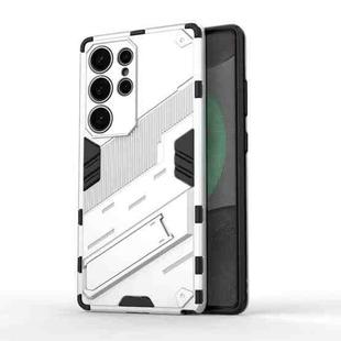 For Samsung Galaxy S25 Ultra 5G Punk Armor 2 in 1 PC + TPU Shockproof Phone Case with Invisible Holder(White)