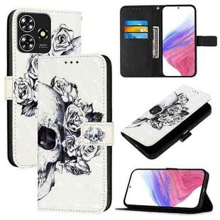 For ZTE Blade A73 4G 3D Painting Horizontal Flip Leather Phone Case(Skull)