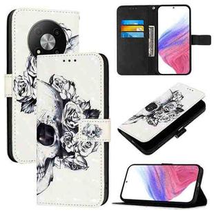 For ZTE Blade A73 5G 3D Painting Horizontal Flip Leather Phone Case(Skull)