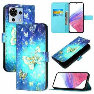 For ZTE Blade V50 Vita 3D Painting Horizontal Flip Leather Phone Case(Golden Butterfly)