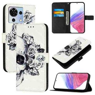 For ZTE Blade V50 Vita 3D Painting Horizontal Flip Leather Phone Case(Skull)