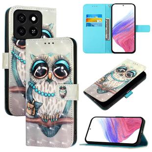 For ZTE Blade A35 / A55 3D Painting Horizontal Flip Leather Phone Case(Grey Owl)