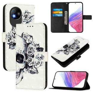 For ZTE Blade A35 Lite / A35 Core 3D Painting Horizontal Flip Leather Phone Case(Skull)