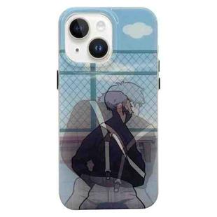 For iPhone 13 Cartoon 3D Changing Painting Phone Case(Blue)