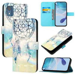 For Nokia C02 3D Painting Horizontal Flip Leather Phone Case(Dream Wind Chimes)