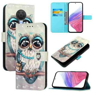 For Nokia 6.3 / G20 / G10 3D Painting Horizontal Flip Leather Phone Case(Grey Owl)