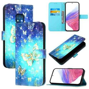 For Nokia XR20 3D Painting Horizontal Flip Leather Phone Case(Golden Butterfly)