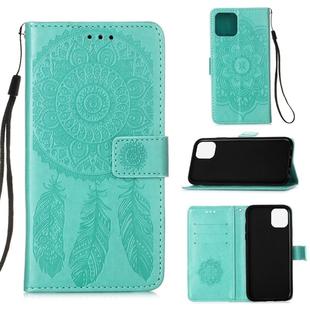 For iPhone 12 mini Dream Catcher Printing Horizontal Flip Leather Case with Holder & Card Slots & Wallet & Lanyard(Green)