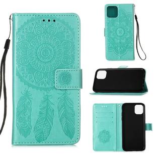 For iPhone 12 / 12 Pro Dream Catcher Printing Horizontal Flip Leather Case with Holder & Card Slots & Wallet & Lanyard(Green)