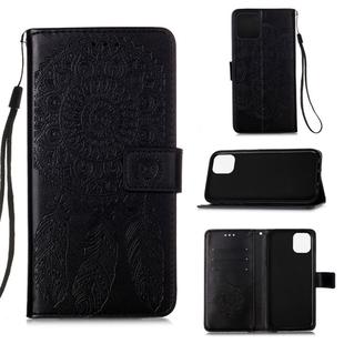 For iPhone 12 / 12 Pro Dream Catcher Printing Horizontal Flip Leather Case with Holder & Card Slots & Wallet & Lanyard(Black)