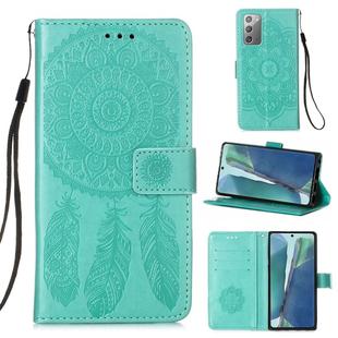 For Samsung Galaxy Note20 Dream Catcher Printing Horizontal Flip Leather Case with Holder & Card Slots & Wallet & Lanyard(Green)