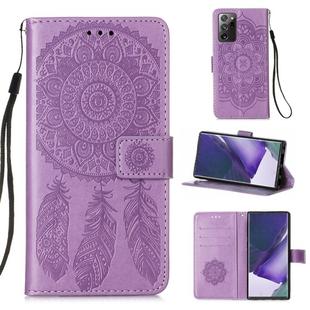 For Samsung Galaxy Note20 Ultra Dream Catcher Printing Horizontal Flip Leather Case with Holder & Card Slots & Wallet & Lanyard(Purple)