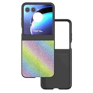 For Motorola Razr 50 Diamond Series Black Edge Phone Case(Rainbow)