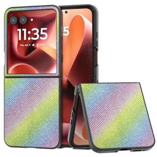 For Motorola Razr 60 Ultra Diamond Series Black Edge Phone Case(Rainbow)