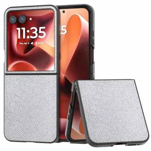 For Motorola Razr 60 Ultra Diamond Series Black Edge Phone Case(Silver)