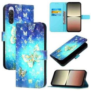 For Sony Xperia 10 V 3D Painting Horizontal Flip Leather Phone Case(Golden Butterfly)