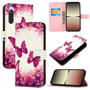 For Sony Xperia 10 V 3D Painting Horizontal Flip Leather Phone Case(Rose Butterfly)