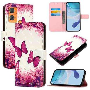For Oukitel C33 3D Painting Horizontal Flip Leather Phone Case(Rose Butterfly)