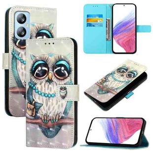 For Blackview A52 3D Painting Horizontal Flip Leather Phone Case(Grey Owl)