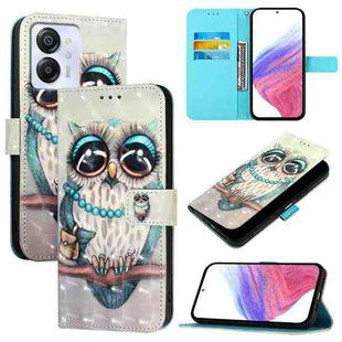 For Blackview Color 8 3D Painting Horizontal Flip Leather Phone Case(Grey Owl)