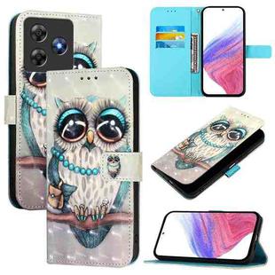 For Blackview Wave 8C 3D Painting Horizontal Flip Leather Phone Case(Grey Owl)