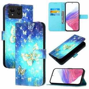 For Asus Zenfone 11 Ultra 3D Painting Horizontal Flip Leather Phone Case(Golden Butterfly)