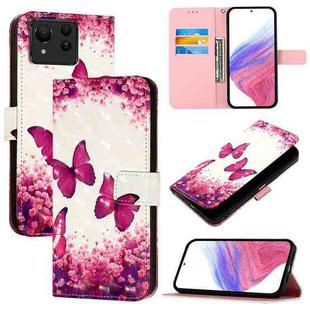 For Asus Zenfone 11 Ultra 3D Painting Horizontal Flip Leather Phone Case(Rose Butterfly)