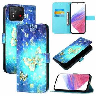 For Asus ROG Phone 8 3D Painting Horizontal Flip Leather Phone Case(Golden Butterfly)