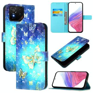 For Asus ROG Phone 9 / 9 Pro 3D Painting Horizontal Flip Leather Phone Case(Golden Butterfly)