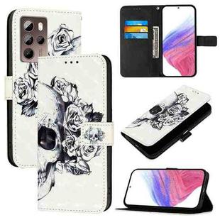 For HTC U24 Pro 3D Painting Horizontal Flip Leather Phone Case(Skull)