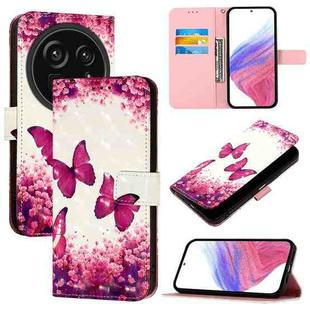 For Sharp Aquos R9 Pro SH-54E 3D Painting Horizontal Flip Leather Phone Case(Rose Butterfly)