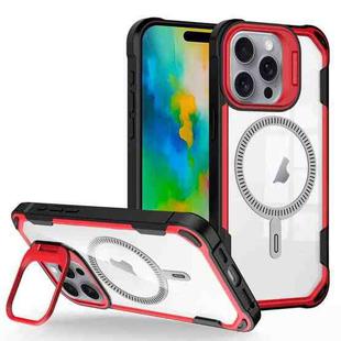 For iPhone 16 Pro Max Transparent Acrylic MagSafe Lens Holder Phone Case(Red)