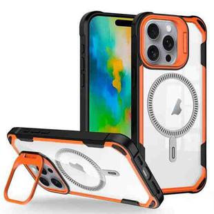 For iPhone 16 Pro Max Transparent Acrylic MagSafe Lens Holder Phone Case(Orange)