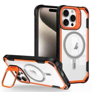 For iPhone 15 Pro Max Transparent Acrylic MagSafe Lens Holder Phone Case(Orange)