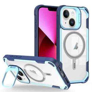 For iPhone 13 Transparent Acrylic MagSafe Lens Holder Phone Case(Blue)