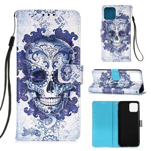 For iPhone 12 mini 3D Painting Horizontal Flip Leather Case with Holder & Card Slot & Wallet & Lanyard(Cloud Ghost Head)