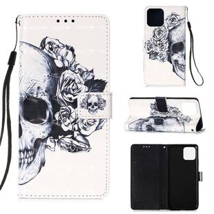 For iPhone 12 Pro Max 3D Painting Horizontal Flip Leather Case with Holder & Card Slot & Wallet & Lanyard(Skull)