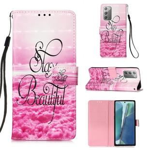 For Samsung Galaxy Note20 3D Painting Horizontal Flip Leather Case with Holder & Card Slot & Wallet & Lanyard(Beautiful)