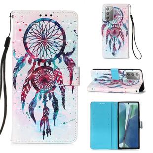 For Samsung Galaxy Note20 3D Painting Horizontal Flip Leather Case with Holder & Card Slot & Wallet & Lanyard(Wind Chimes)