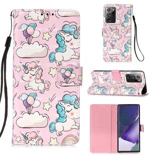 For Samsung Galaxy Note20 Ultra 3D Painting Horizontal Flip Leather Case with Holder & Card Slot & Wallet & Lanyard(Pink Pony)